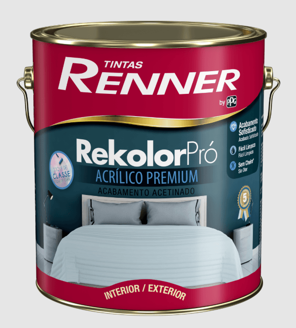 Tinta Renner Acríico Acetinado Rekolor Pró 3,6 Litros Branco